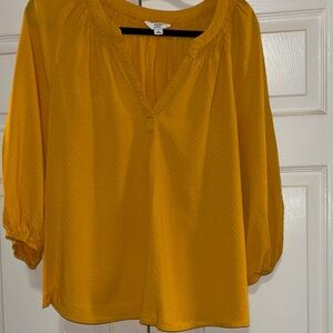Crown & Ivy Gold/ Yellow Blouse Large